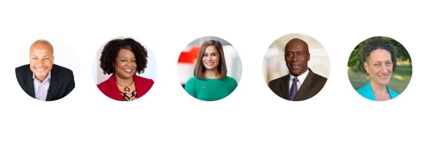 Five headshots of the speakers